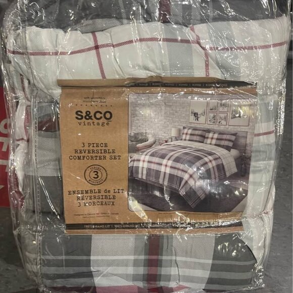 S&Co Vintage 3-Piece Reversible Comforter Set โ KING SIZE! - Picture 1 of 5
